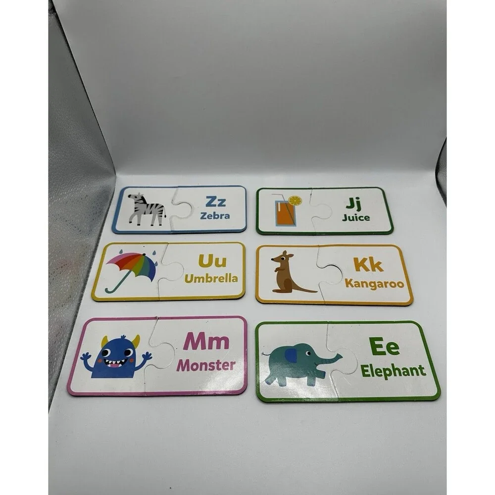 Kids’ Educational Toy Lot: ABC Puzzle Cards, Wooden Letters, Numbers & Animals